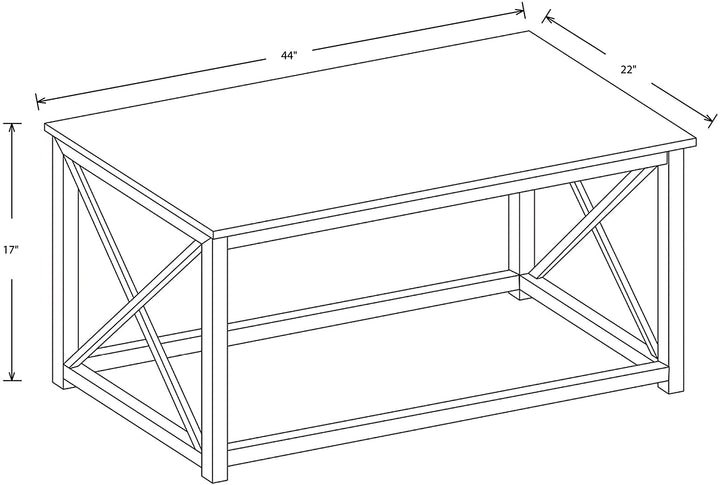 Coffee Table 48 l/Grey Wood/Black Metal Grey Transitional Rectangle Stainless Steel Matte Solid Wood