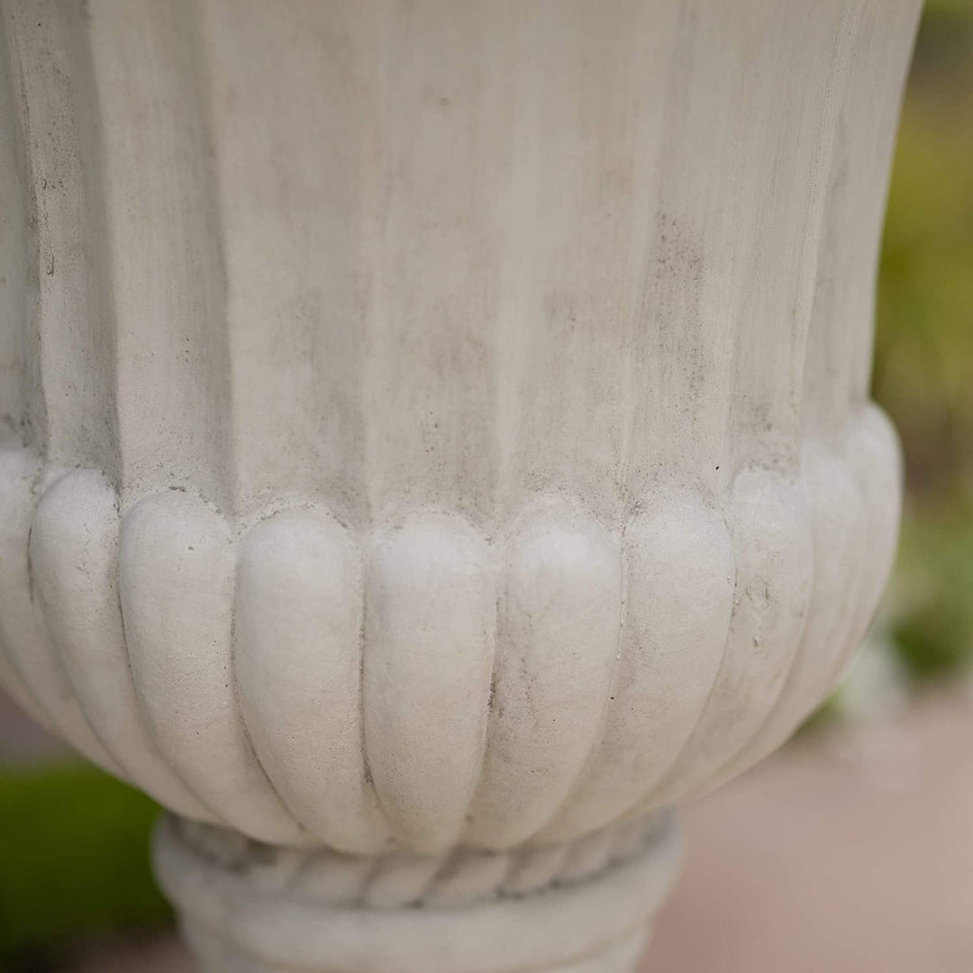 Antique White 26 inch Italian Urn Planter Traditional Round Stone