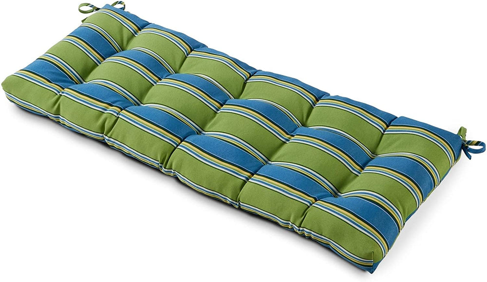 MISC Cayman Stripe 18 inch X 51 inch Outdoor Bench Cushion Blue Green Striped Casual Transitional Polyester Fade Resistant Water