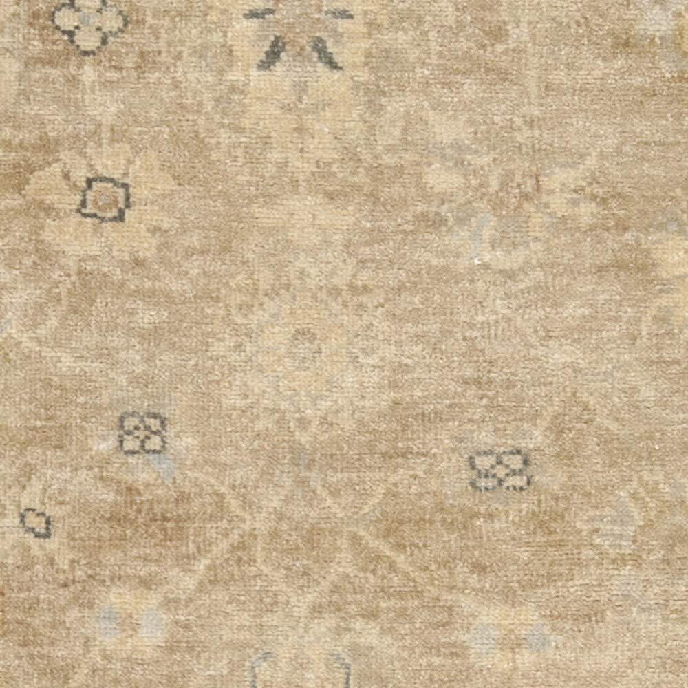 MISC Hand Crafted Traditional Beige Wool Oriental Area Rug 2' X 3' Ivory Latex Free Handmade
