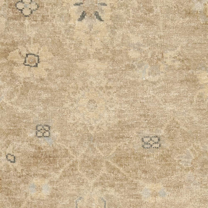 MISC Hand Crafted Traditional Beige Wool Oriental Area Rug 2' X 3' Ivory Latex Free Handmade