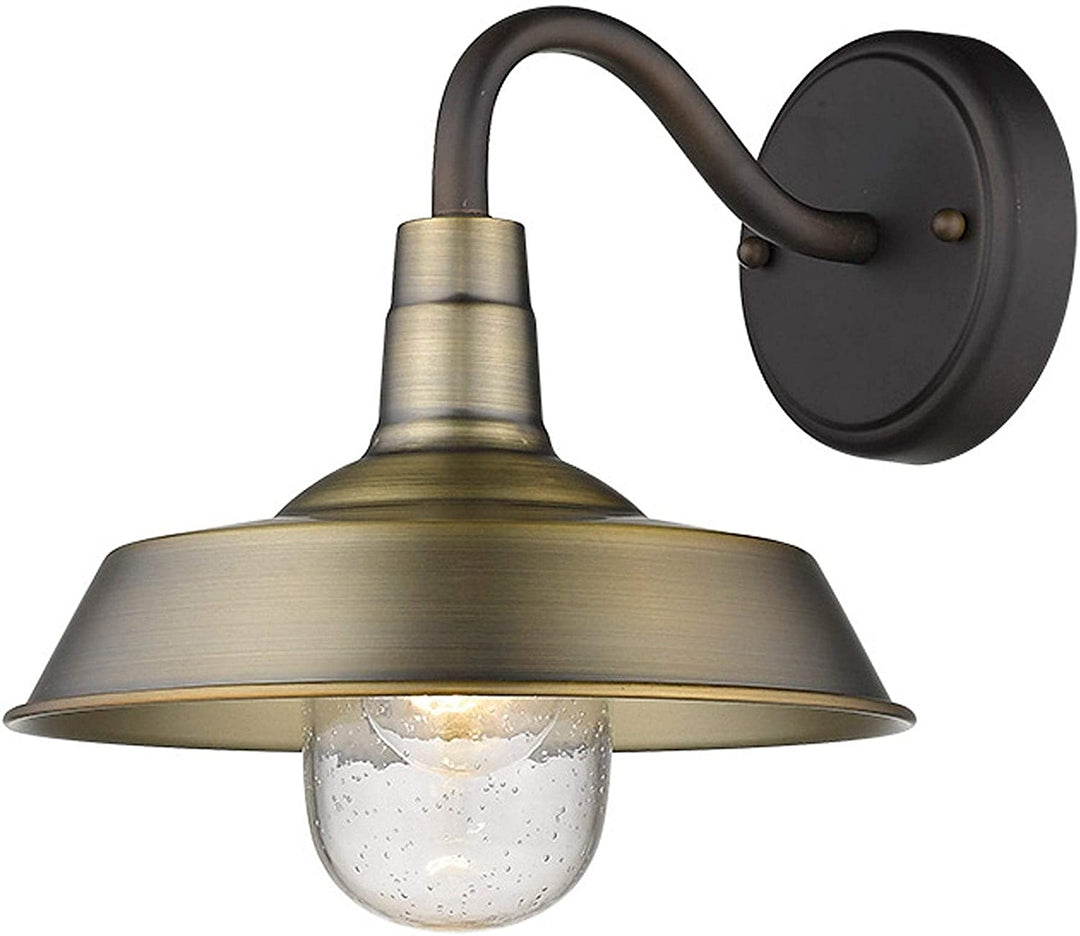 1 Light Antique Brass Exterior Wall Fixture Farmhouse Industrial Transitional Dimmable Includes Hardware - Diamond Home USA
