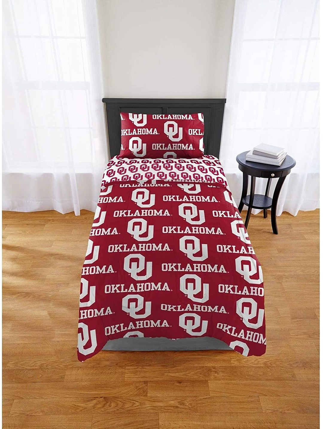 4 Piece Oklahoma Sooners Comforter Twin XL Set College