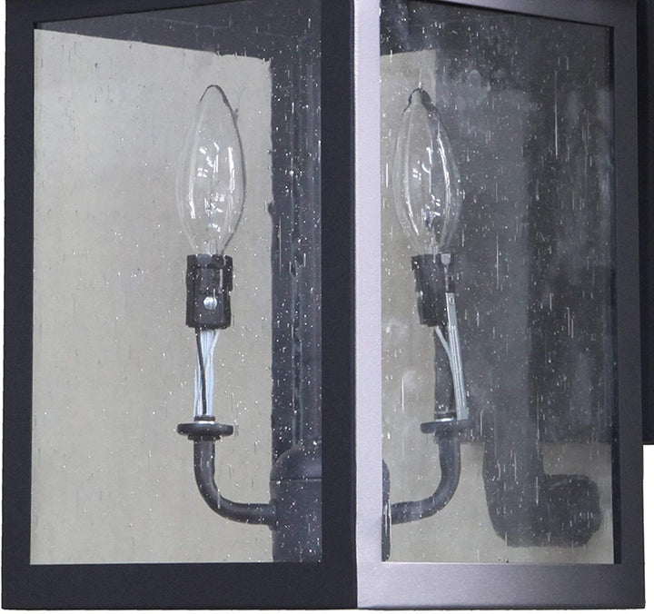 2 Light Exterior Lighting Black Finish Metal Water Resistant