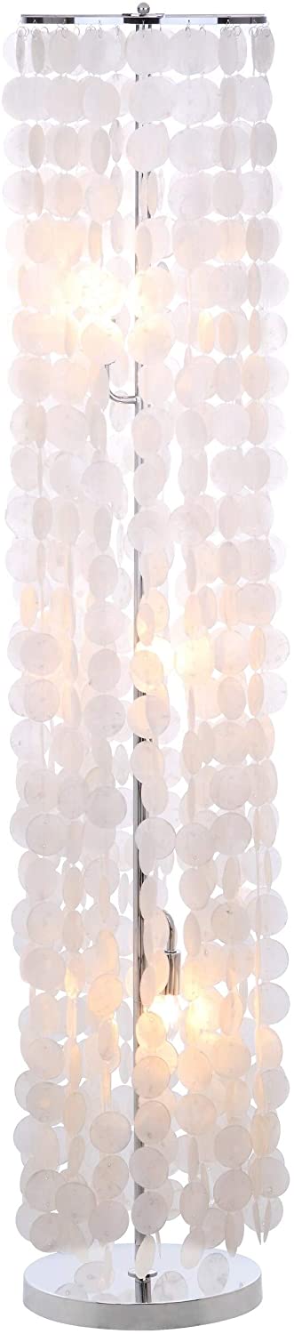 3Light Column Floor Lamp 60" White Reading Light Shade Metal Standing Lamp Coastal Bedroom Living Room Home Offices Plastic