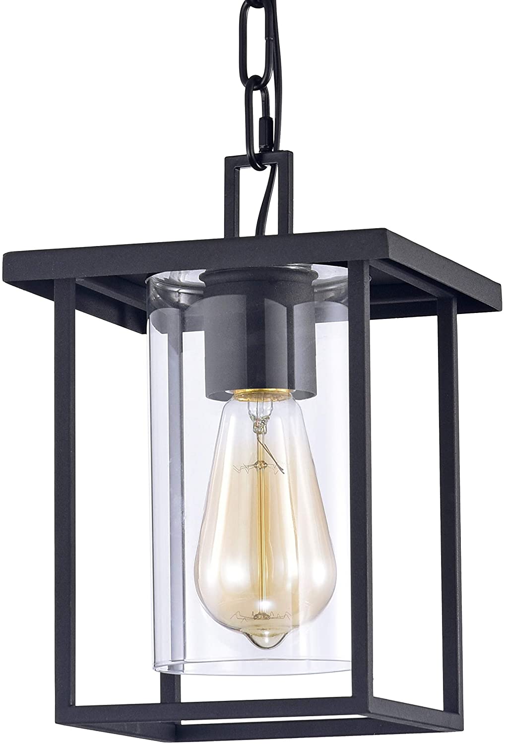 1 Light 7'' Black Painted Clear Glass Light Modern Contemporary Metal Energy Efficient Rust Resistant - Diamond Home USA
