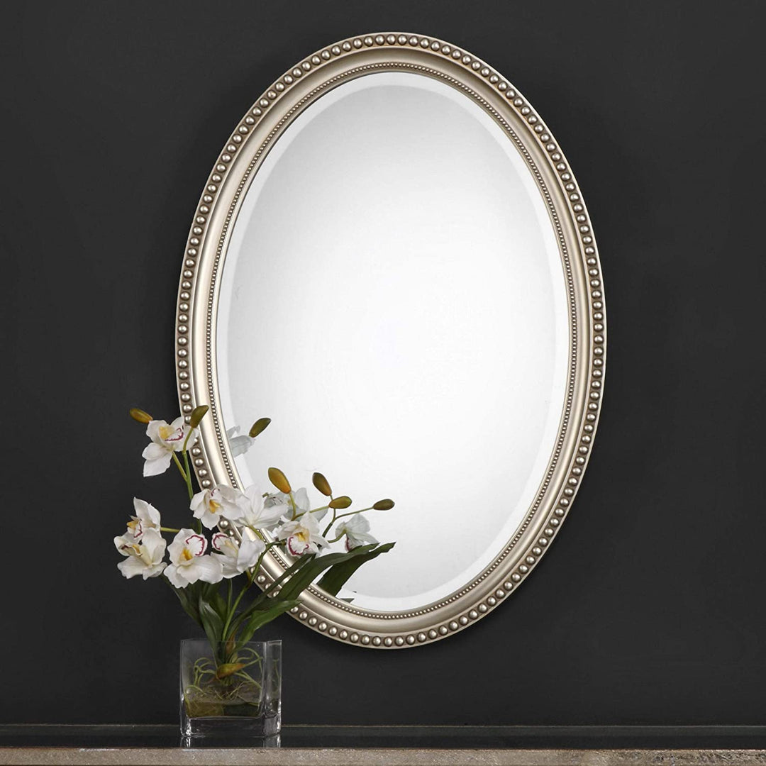 Oval Mirror Brown 22x32x1 25