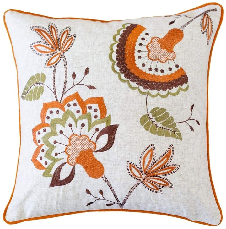 Cozy roidery Throw Pillow Cover Insert (Set 2) Orange