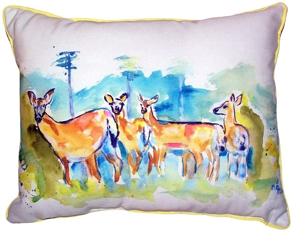 Deer Herd Large Pillow 16x20 Color Graphic Cabin Lodge