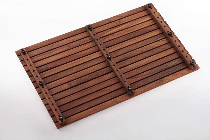 Teak Brown Shower Mat 31 4"x19 6" Wood - Diamond Home USA
