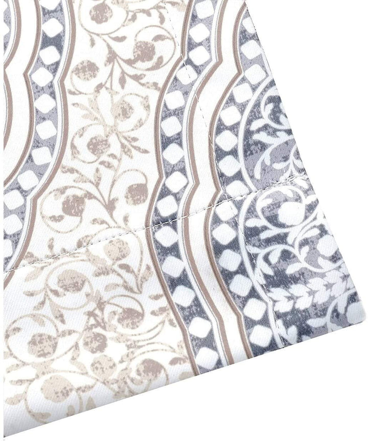 Pastel Damask Printed Window Valance 52 X 14 Beige Grey Geometric Mid Century Modern Contemporary Polyester - Diamond Home USA