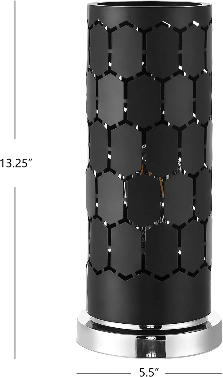 Lighting 13" Table Lamp Black Modern Contemporary Chrome Bulbs Included