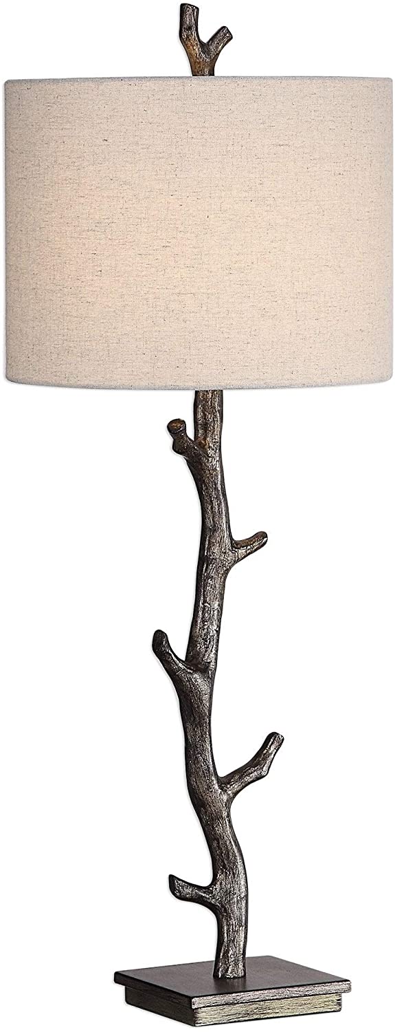 Dark Bronze Branch Table Lamp Brown Silver