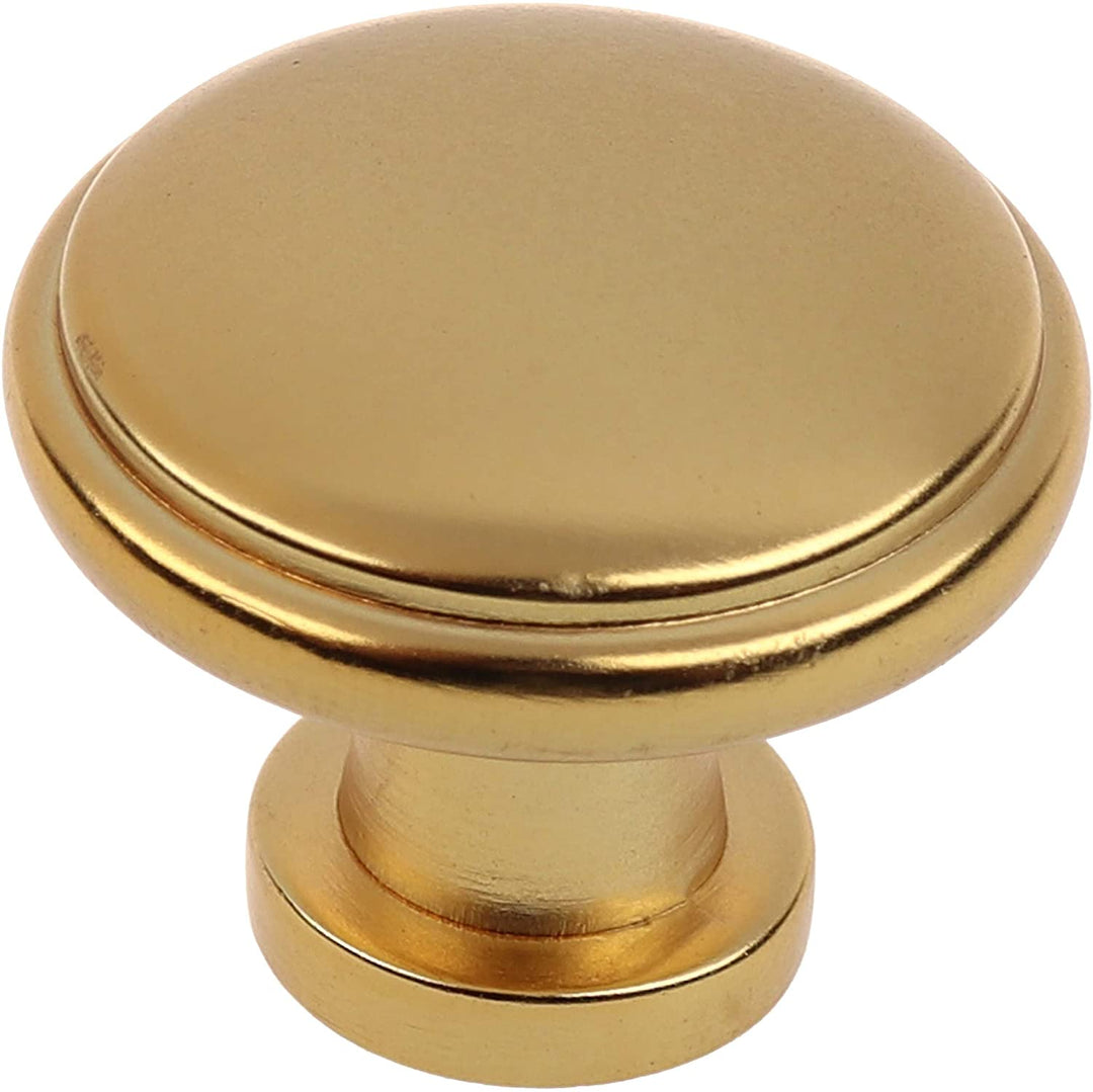 1 1/8 Gold Round Ring Cabinet Knobs 5 Pack Traditional