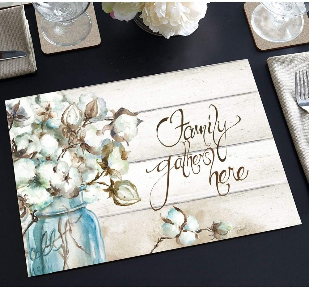 Paper Placemats Set 24 Cotton Color Rectangle