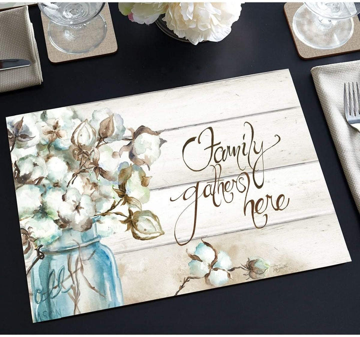 Paper Placemats Set 24 Cotton Color Rectangle