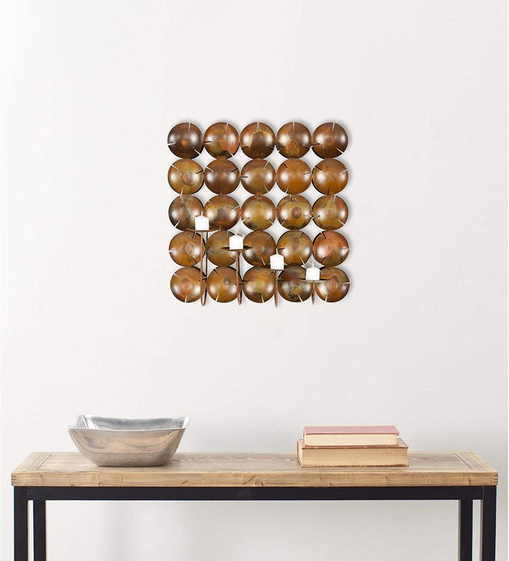 Lighting Coco Shells Square Candle Holder Wall Sconce 0 Gold