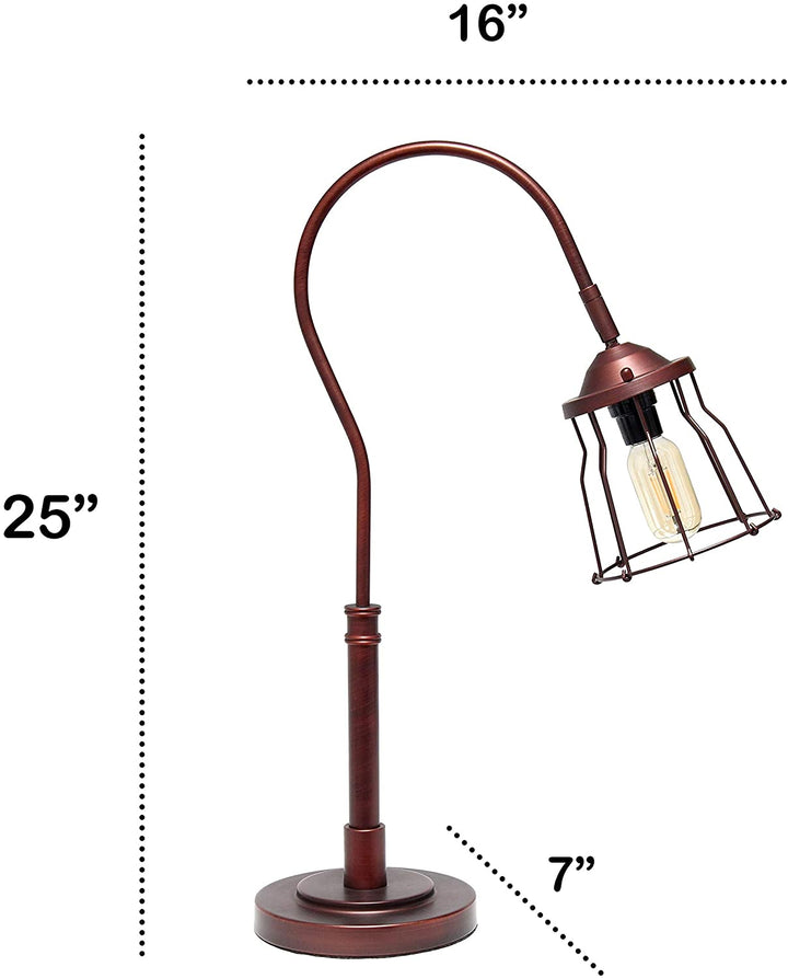 Home Rustic Caged Shade Table Lamp Red Bronze Modern Contemporary