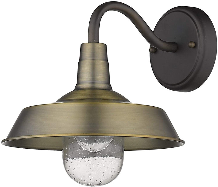 1 Light Antique Brass Exterior Wall Fixture Farmhouse