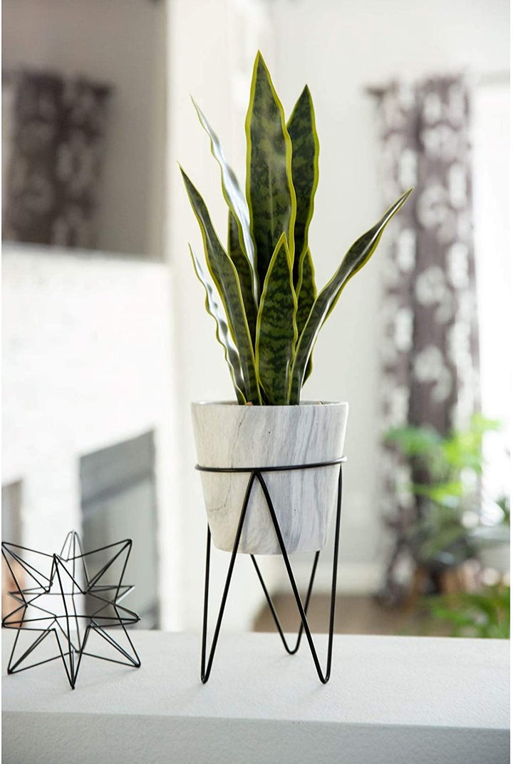 1 75ft Snake Plant Marble Metal Stand One Size Handmade