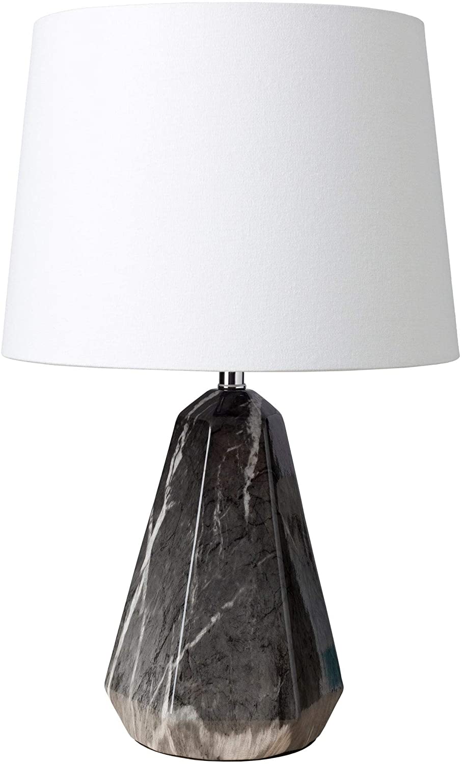 Table Lamp Black Base White Shade Modern Contemporary - Diamond Home USA