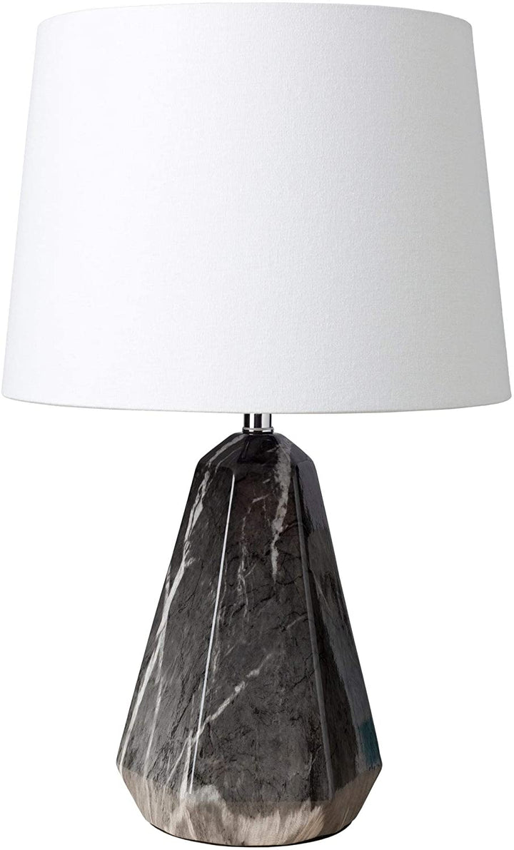 Table Lamp Black Base White Shade Modern Contemporary - Diamond Home USA