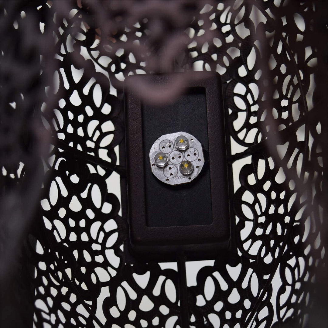 16 7 Inch Steel Indoor/Outdoor Animal Owl Statue Solar Light Brown Bulbs Included Energy Efficient - Diamond Home USA