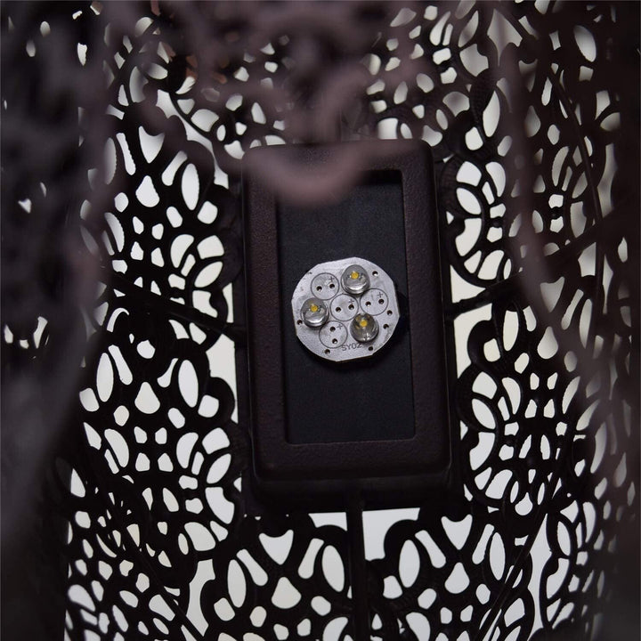 16 7 Inch Steel Indoor/Outdoor Animal Owl Statue Solar Light Brown Bulbs Included Energy Efficient - Diamond Home USA