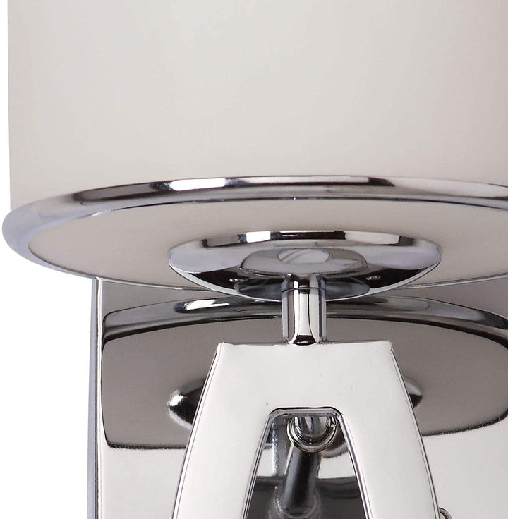 Lighting Chrome Drum Sconce (Set 2) White Modern Contemporary Transitional Glass Bulbs Included - Diamond Home USA