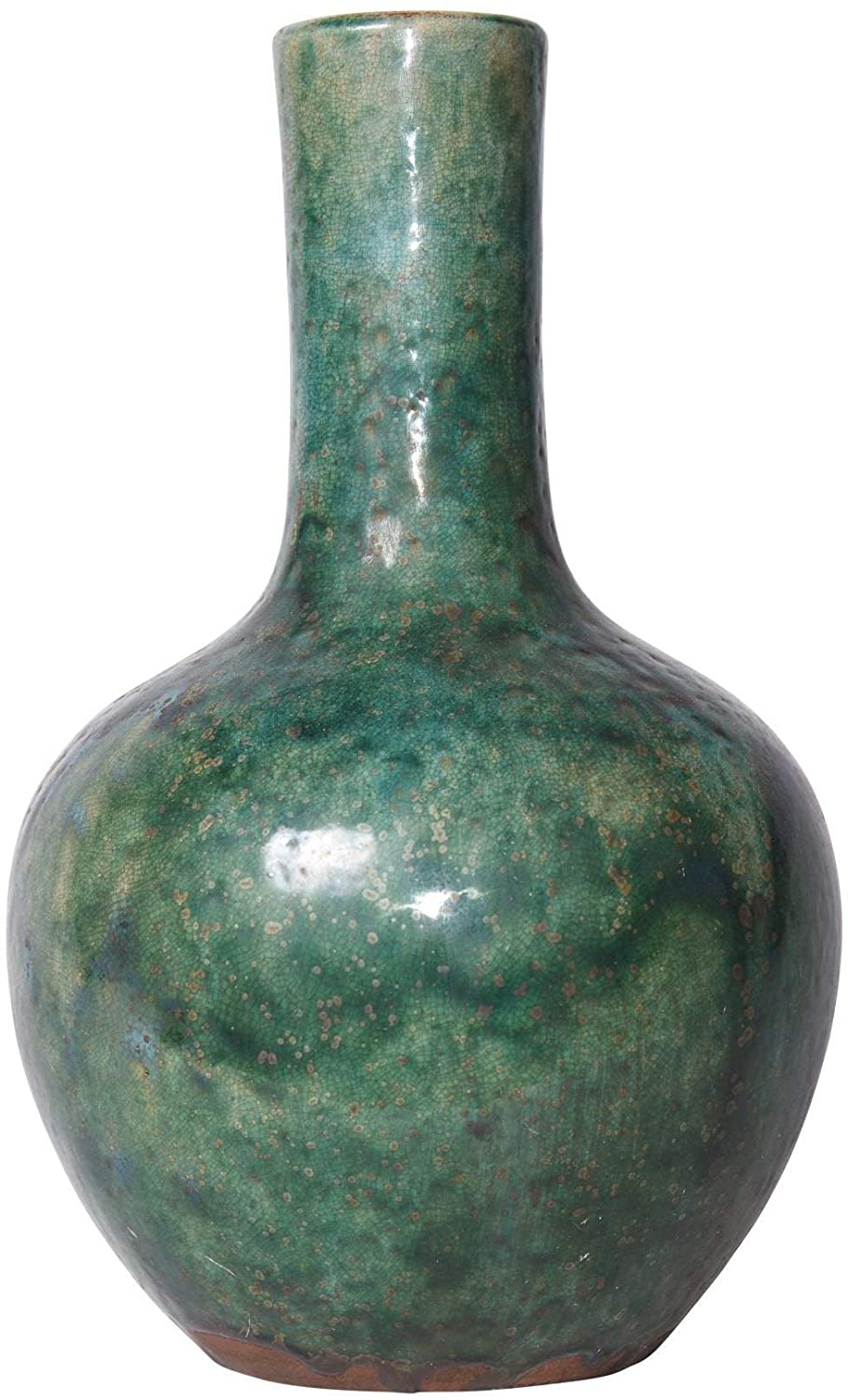 Speckled Green Globular Vase 8 5x8 5x12 5