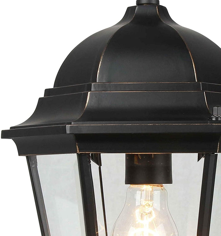 1 Light Outdoor Hanging Lantern Imperial Black Traditional Metal Dimmable
