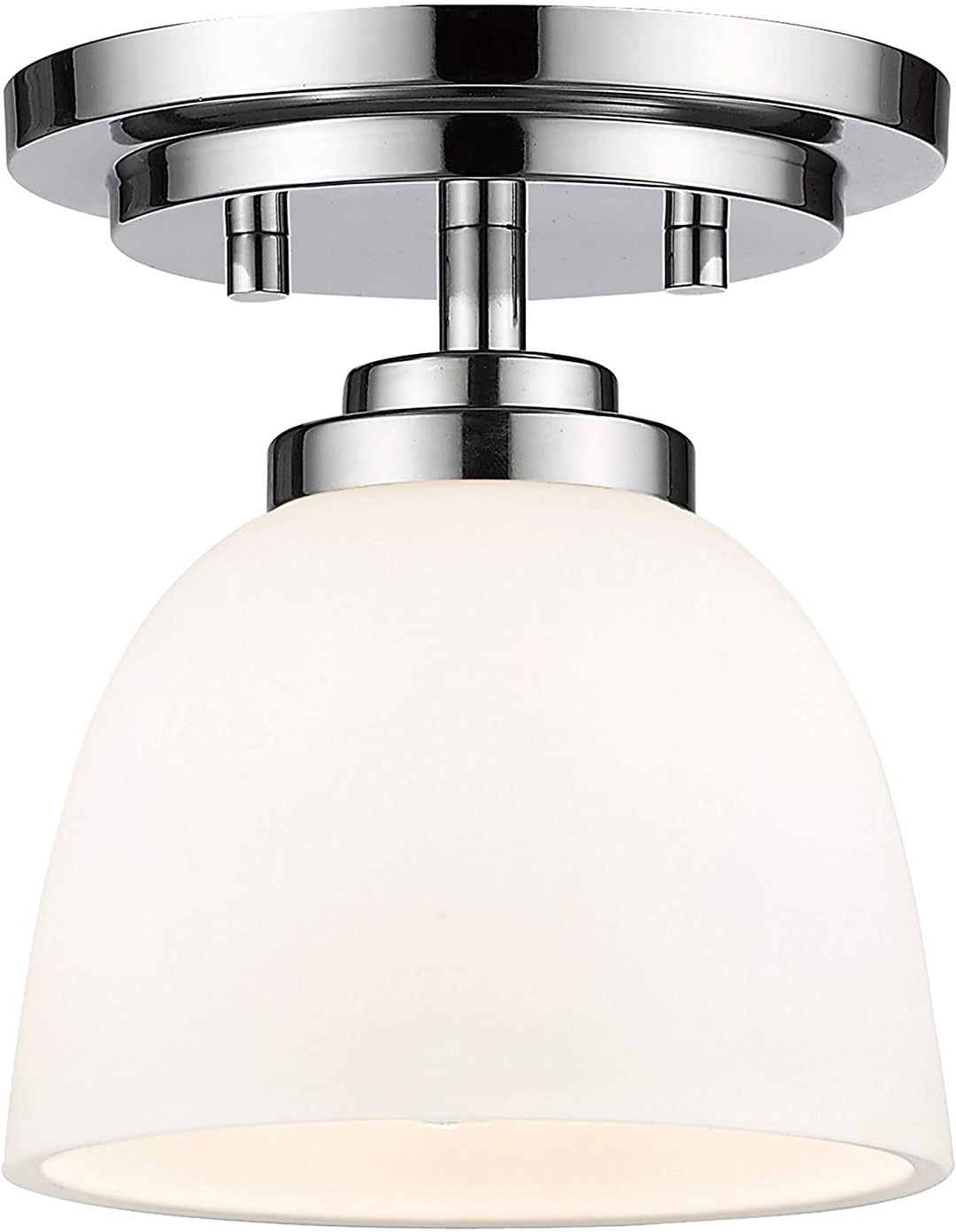 1 Light Flush Mount Chrome Modern Contemporary Glass Metal