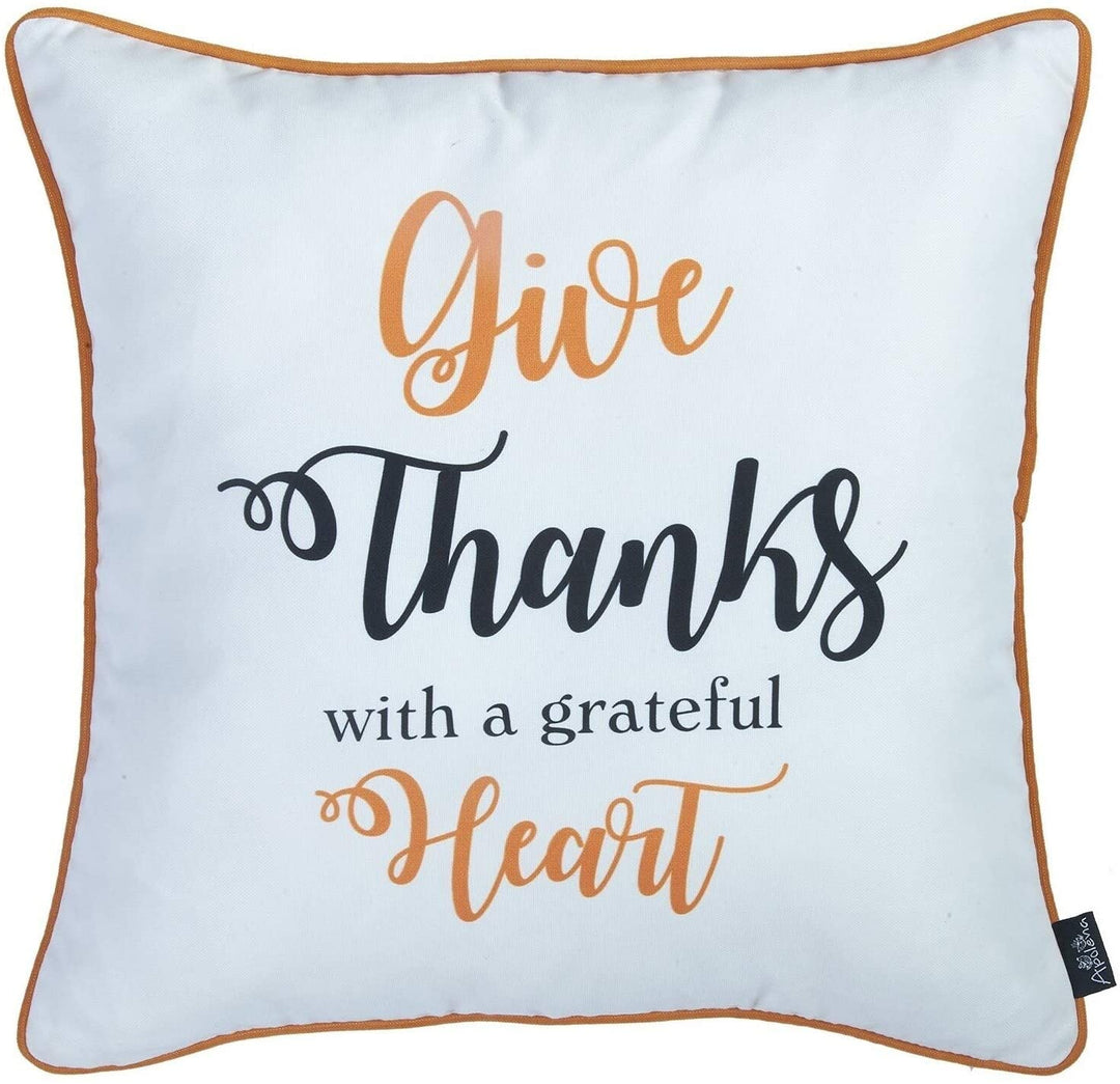 Fall Season Thanksgiving Throw Pillow Cover 18"x18" (2 Pcs Set) Floral Polyester Two Pillows Removable