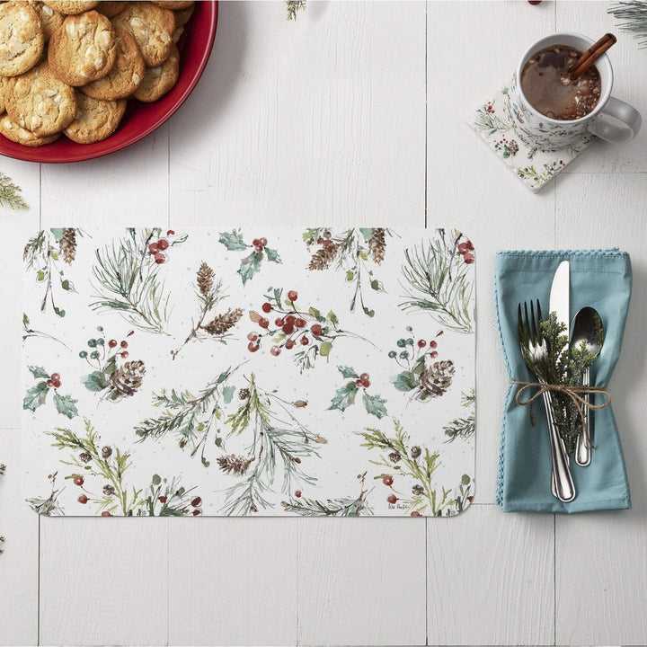 Wipe Clean Placemats Set 4 Magical Holidays Color Rectangle Plastic - Diamond Home USA