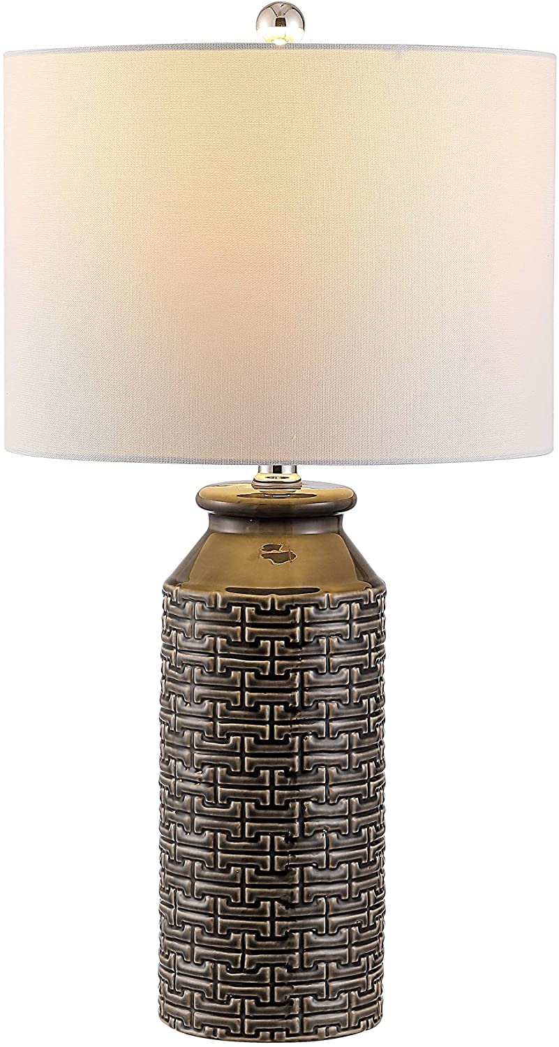 Lighting 25 inch Ceramic Table Lamp 14" X 25" Grey Modern Contemporary Traditional Chrome Bulbs Included - Diamond Home USA