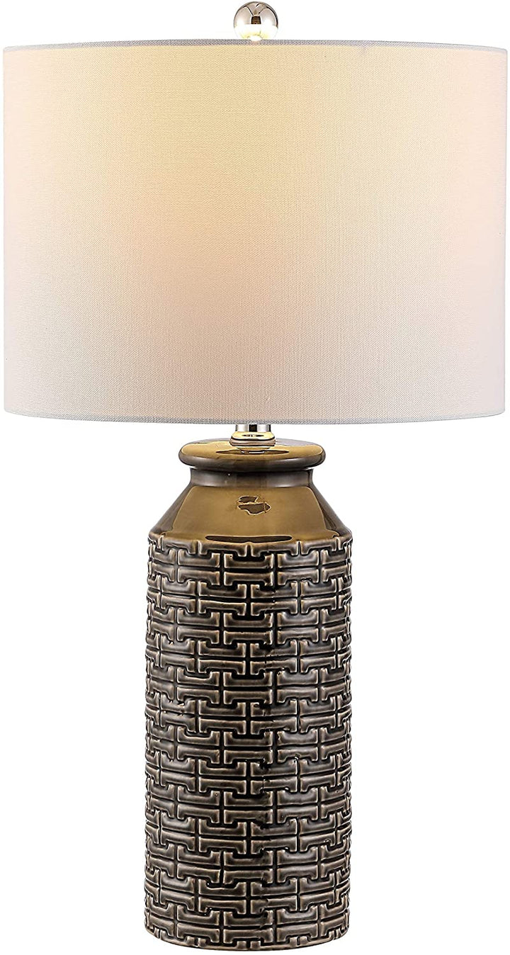 Lighting 25 inch Ceramic Table Lamp 14" X 25" Grey Modern Contemporary Traditional Chrome Bulbs Included - Diamond Home USA