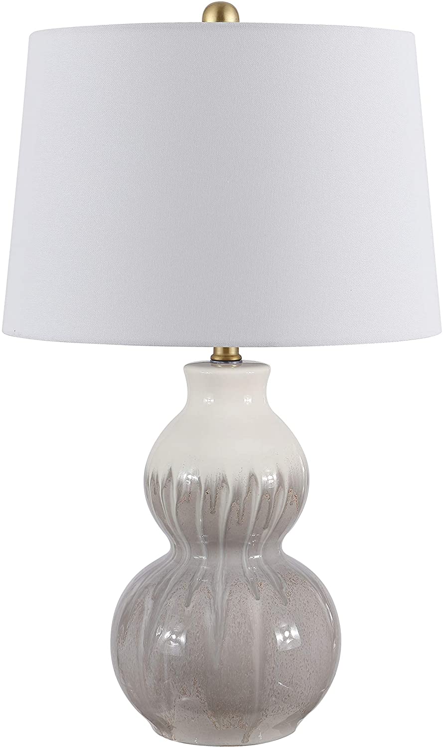 Lighting Ivory/Moss Green Ceramic Led Table Lamp 15" W X L 24 5" H Off/White Modern Contemporary Gold Bulbs Included - Diamond Home USA