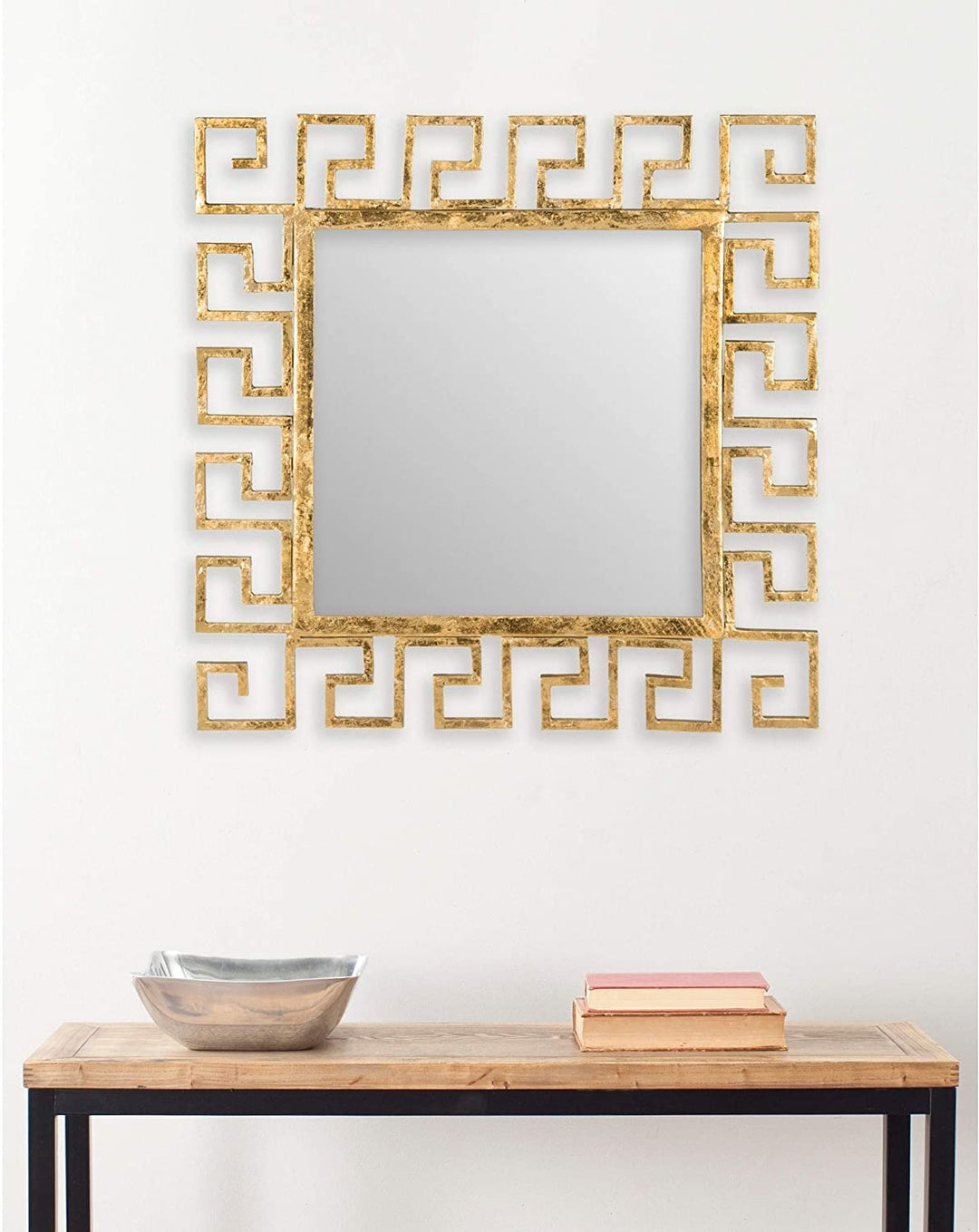 Greek Key Antique Gold 23 inch Mirror Transitional