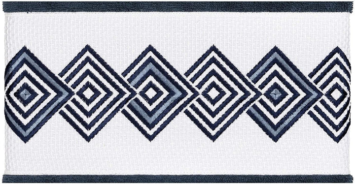 Turkish Cotton Diamonds Embroidered Midnight Blue Bath Towel Terry Cloth - Diamond Home USA