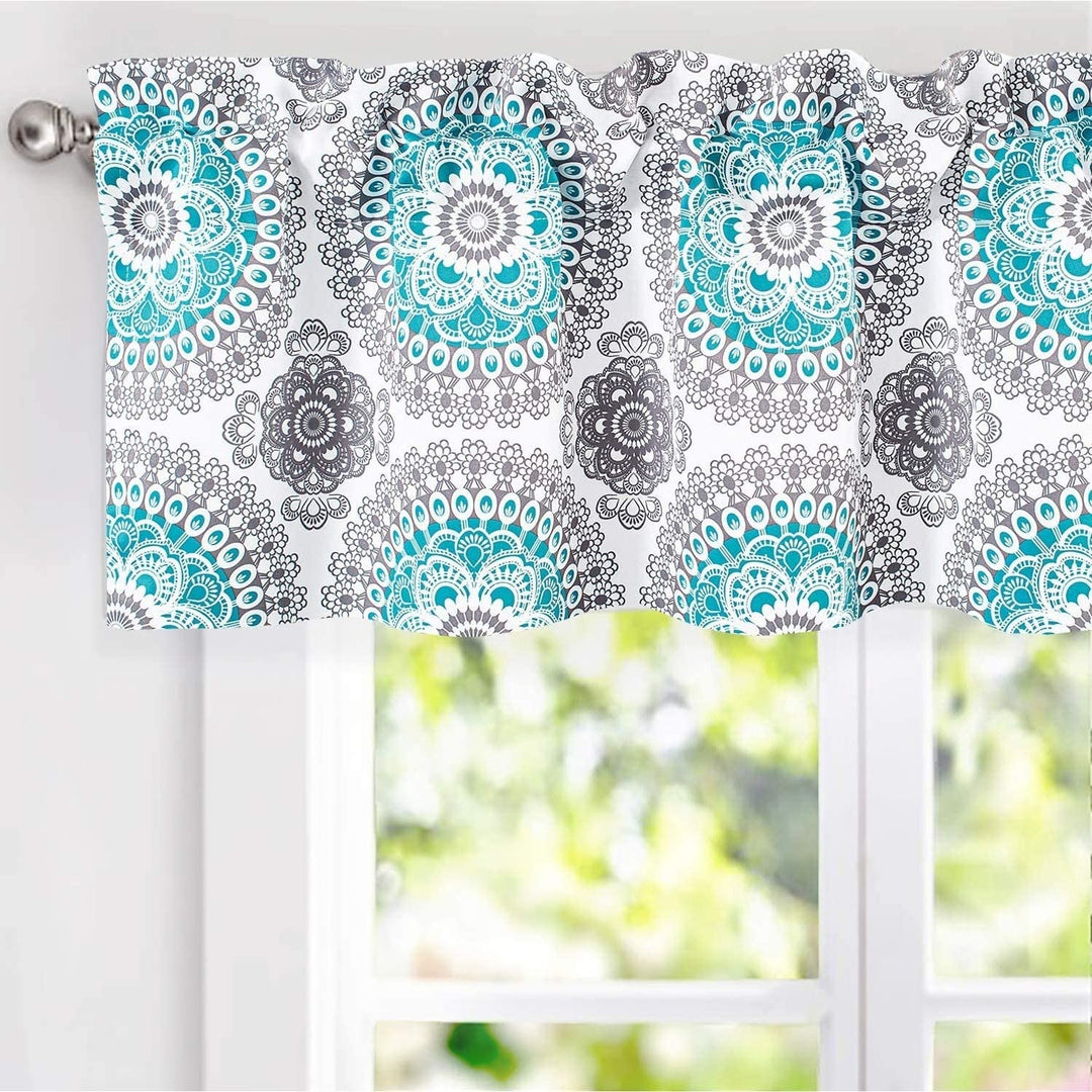 Medallion Pattern Room Darkening Rod Pocket Window Curtain