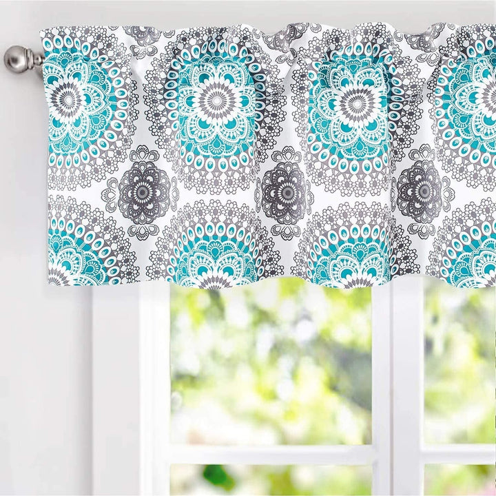 Medallion Pattern Room Darkening Rod Pocket Window Curtain