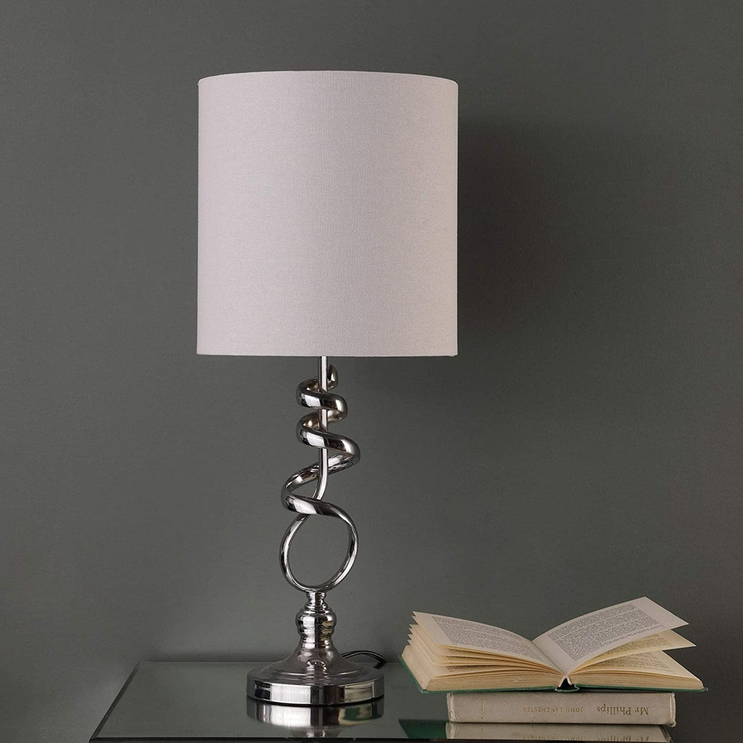 Abstract Brushed Silver Metal Table Lamp Modern Contemporary - Diamond Home USA