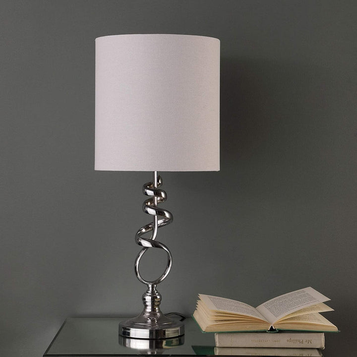 Abstract Brushed Silver Metal Table Lamp Modern Contemporary - Diamond Home USA