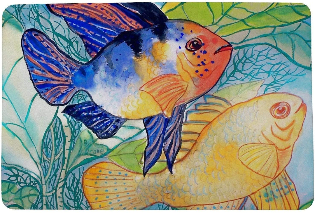 Two Fish Door t 18x26 Color Coastal Rectangle Polyester
