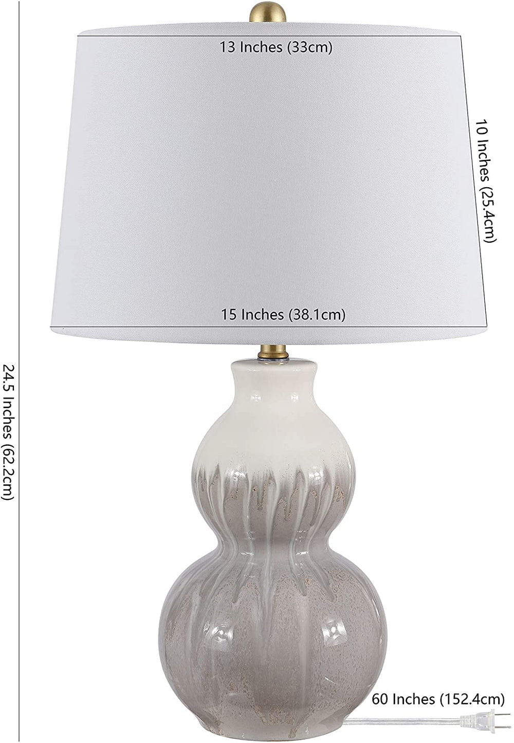 Lighting Ivory/Moss Green Ceramic Led Table Lamp 15" W X L 24 5" H Off/White Modern Contemporary Gold Bulbs Included - Diamond Home USA