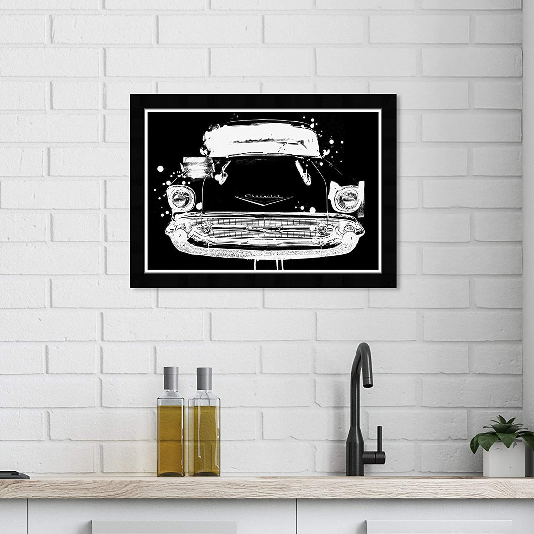 Vintage Car Noir' Transportation Wall Art Framed Automobiles