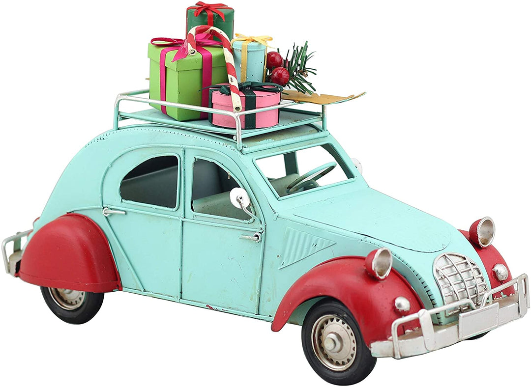 14" d Blue Buggy Small Traditional Iron Antique Weather