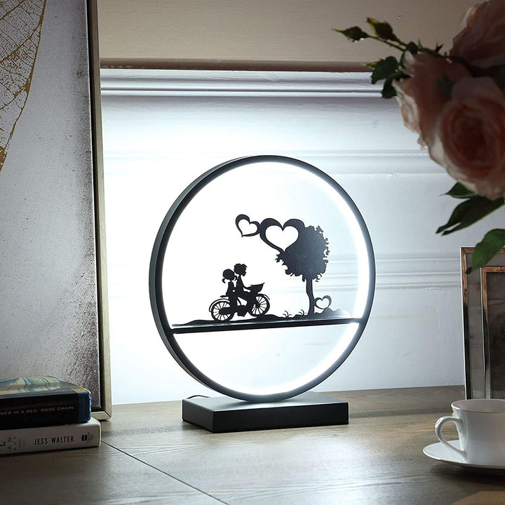 Girl Boy Bicycle Led Accent Table Lamp Silver Modern Contemporary - Diamond Home USA
