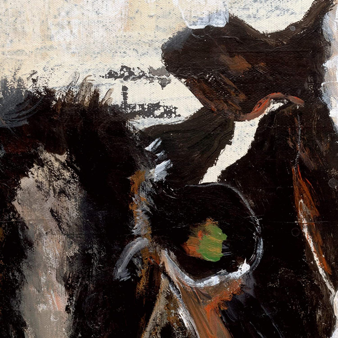 Cows Hangin' Out Wrapped Canvas Painting Art 16x16 Farmhouse Square