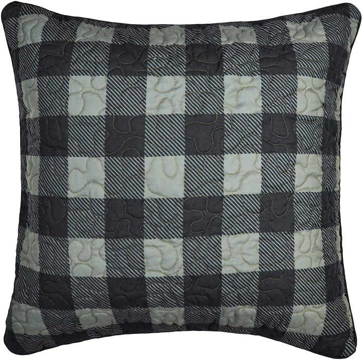 Bear Walk Plaid UCC Check Decorative Pillow Green Cabin
